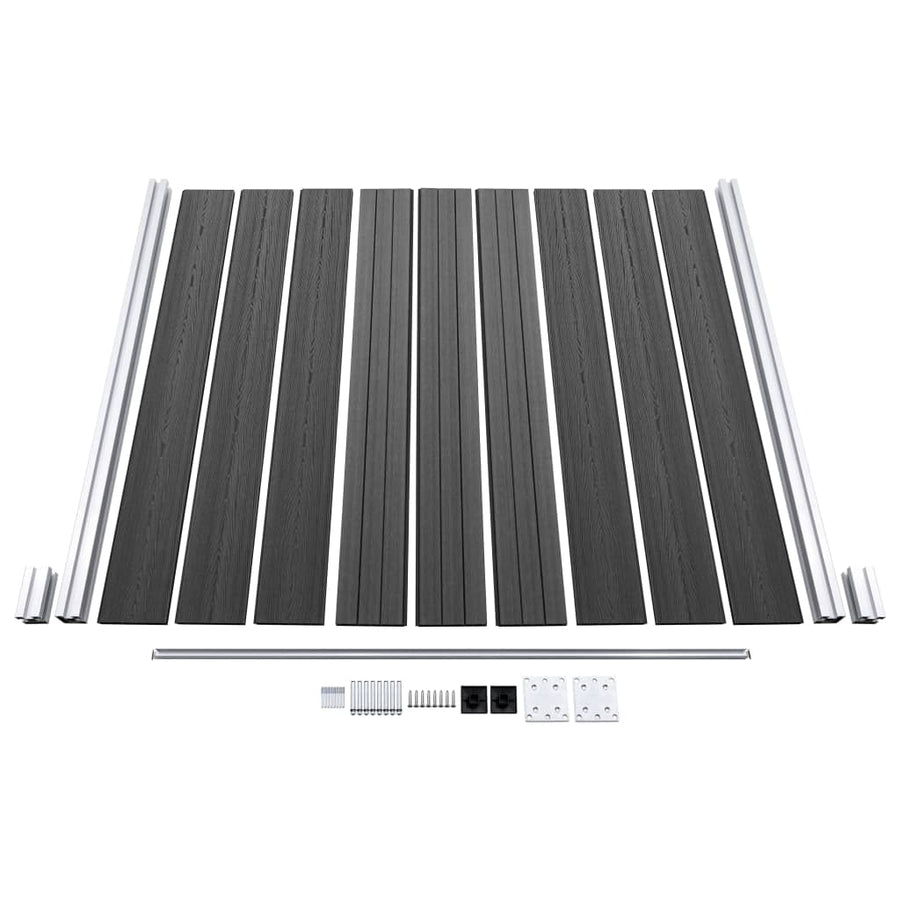 Schuttingpanelenset 1045x186 cm HKC zwart Zwart