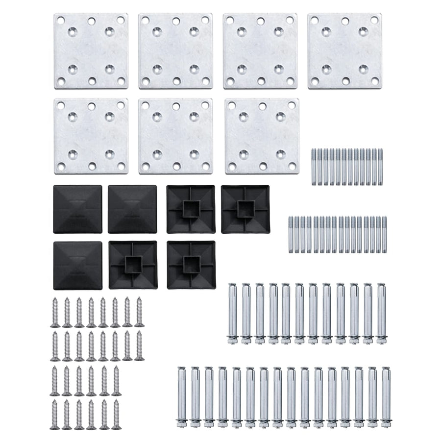 Schuttingpanelenset 1045x186 cm HKC zwart Zwart
