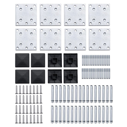 Schuttingpanelenset 1218x186 cm HKC zwart Zwart 7 secties