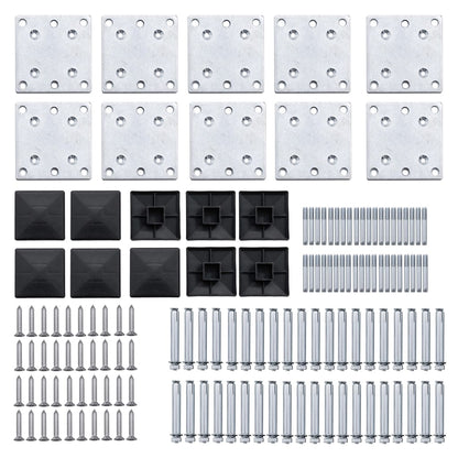 Schuttingpanelenset 1564x186 cm HKC zwart Zwart 9 secties