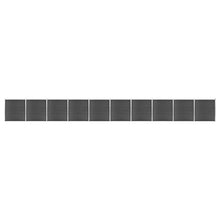 Schuttingpanelenset 1737x186 cm HKC zwart Zwart 10 secties