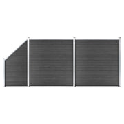 Schuttingpanelenset 446x(105-186) cm HKC zwart
