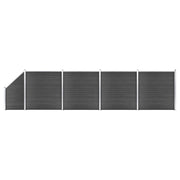 Schuttingpanelenset HKC 792x105-186 cm zwart