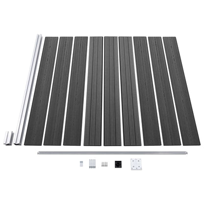 Schuttingpanelenset 792x(105-186) cm HKC zwart Zwart 4 secties + 1 schuine sectie