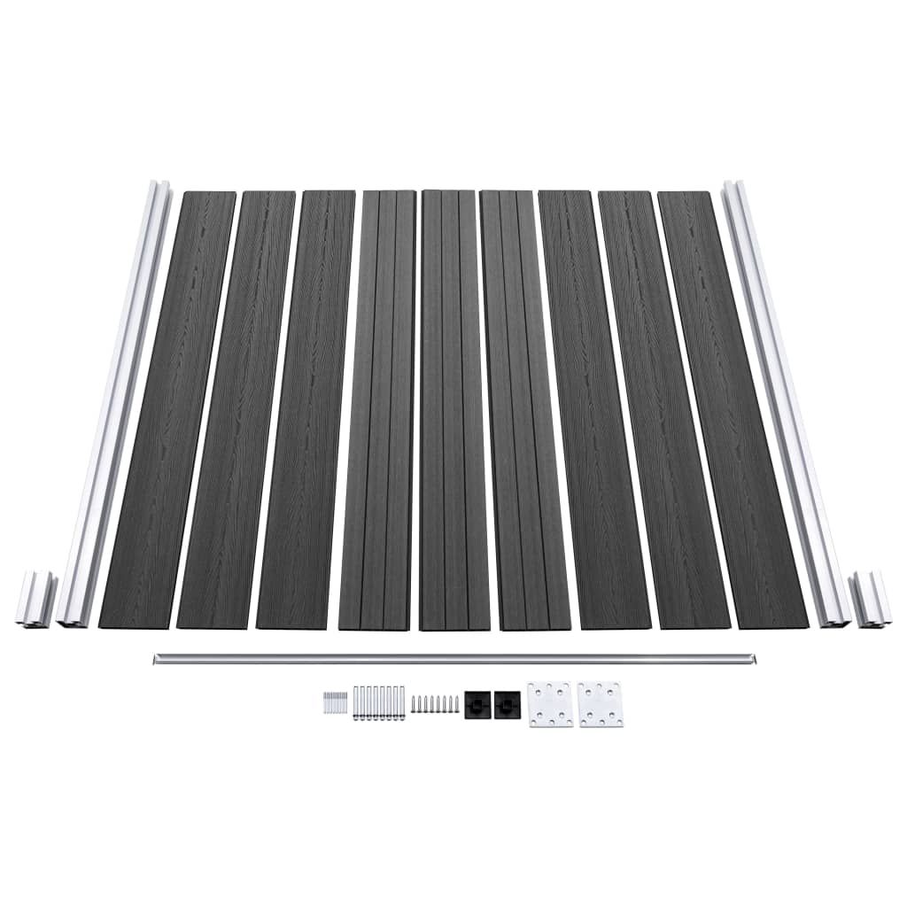 Schuttingpanelenset 1484x(105-186) cm HKC zwart Zwart