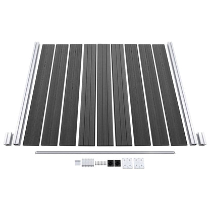 Schuttingpanelenset 1484x(105-186) cm HKC zwart Zwart