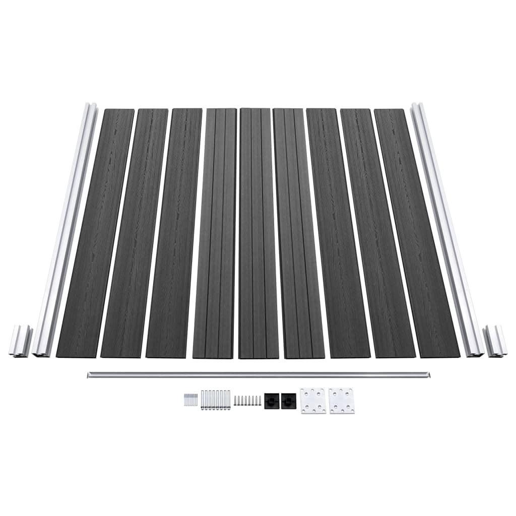 Schuttingpanelenset 1657x(105-186) cm HKC zwart Zwart