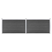 Schuttingpanelenset 353x105 cm HKC zwart