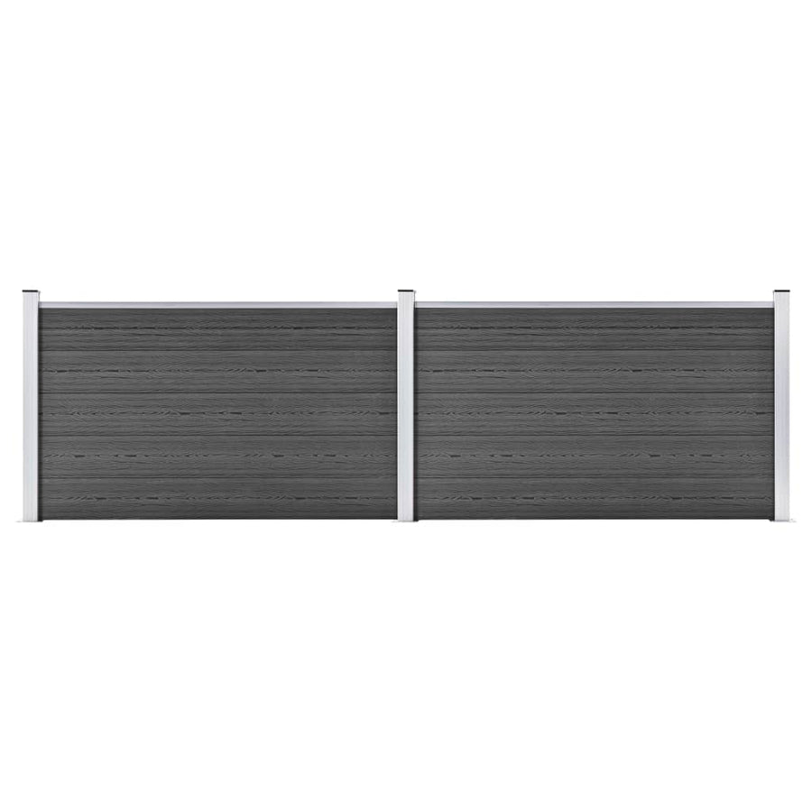 Schuttingpanelenset 353x105 cm HKC zwart Zwart