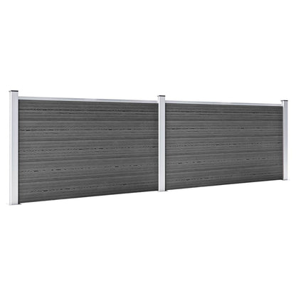 Schuttingpanelenset 353x105 cm HKC zwart Zwart