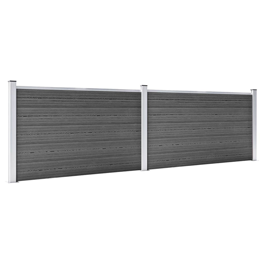 Schuttingpanelenset 353x105 cm HKC zwart Zwart