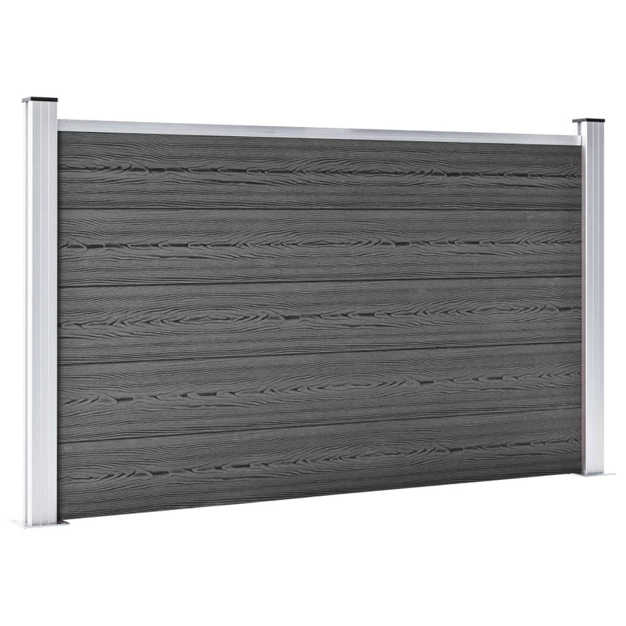 Schuttingpanelenset 353x105 cm HKC zwart Zwart