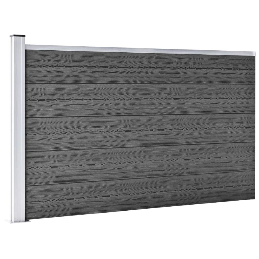 Schuttingpanelenset 353x105 cm HKC zwart Zwart
