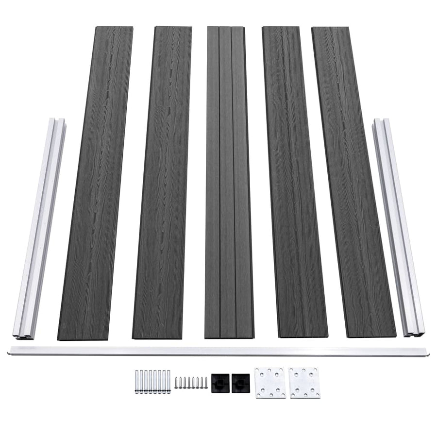 Schuttingpanelenset 353x105 cm HKC zwart Zwart