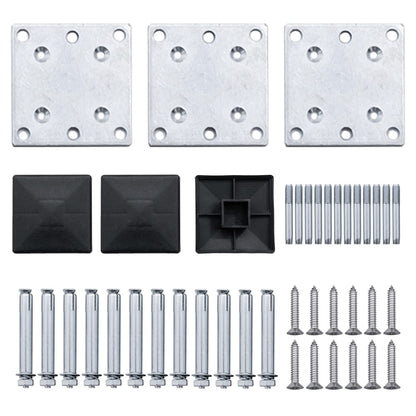 Schuttingpanelenset 353x105 cm HKC zwart Zwart