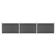 Schuttingpanelenset 526x105 cm HKC zwart