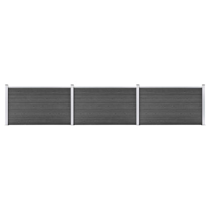Schuttingpanelenset 526x105 cm HKC zwart Zwart 3 secties