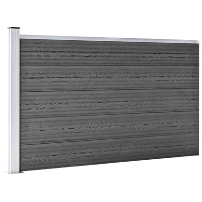 Schuttingpanelenset 526x105 cm HKC zwart Zwart 3 secties