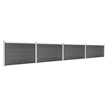 Schuttingpanelenset 699x105 cm HKC zwart Zwart 4 secties