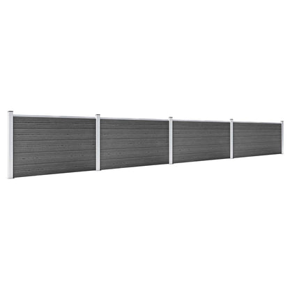 Schuttingpanelenset 699x105 cm HKC zwart Zwart 4 secties
