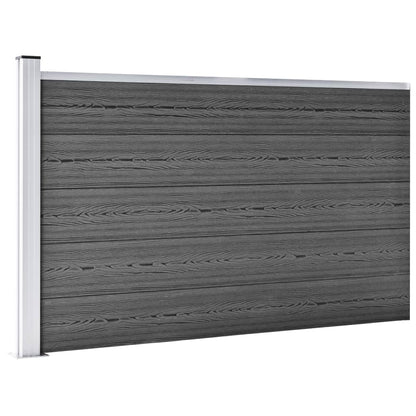 Schuttingpanelenset 699x105 cm HKC zwart Zwart 4 secties