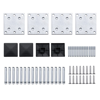 Schuttingpanelenset 699x105 cm HKC zwart Zwart 4 secties