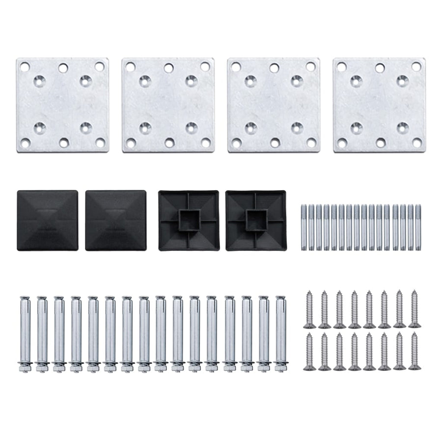 Schuttingpanelenset 699x105 cm HKC zwart Zwart 4 secties