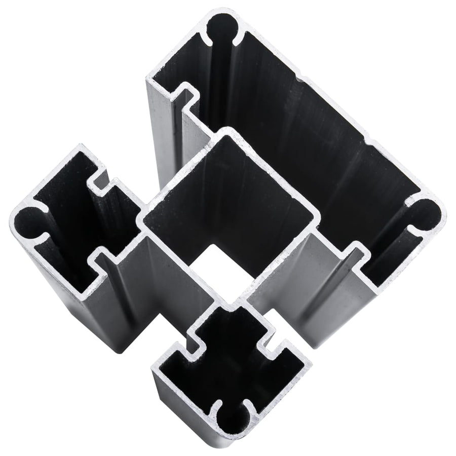 Schuttingpanelenset 699x105 cm HKC zwart Zwart 4 secties