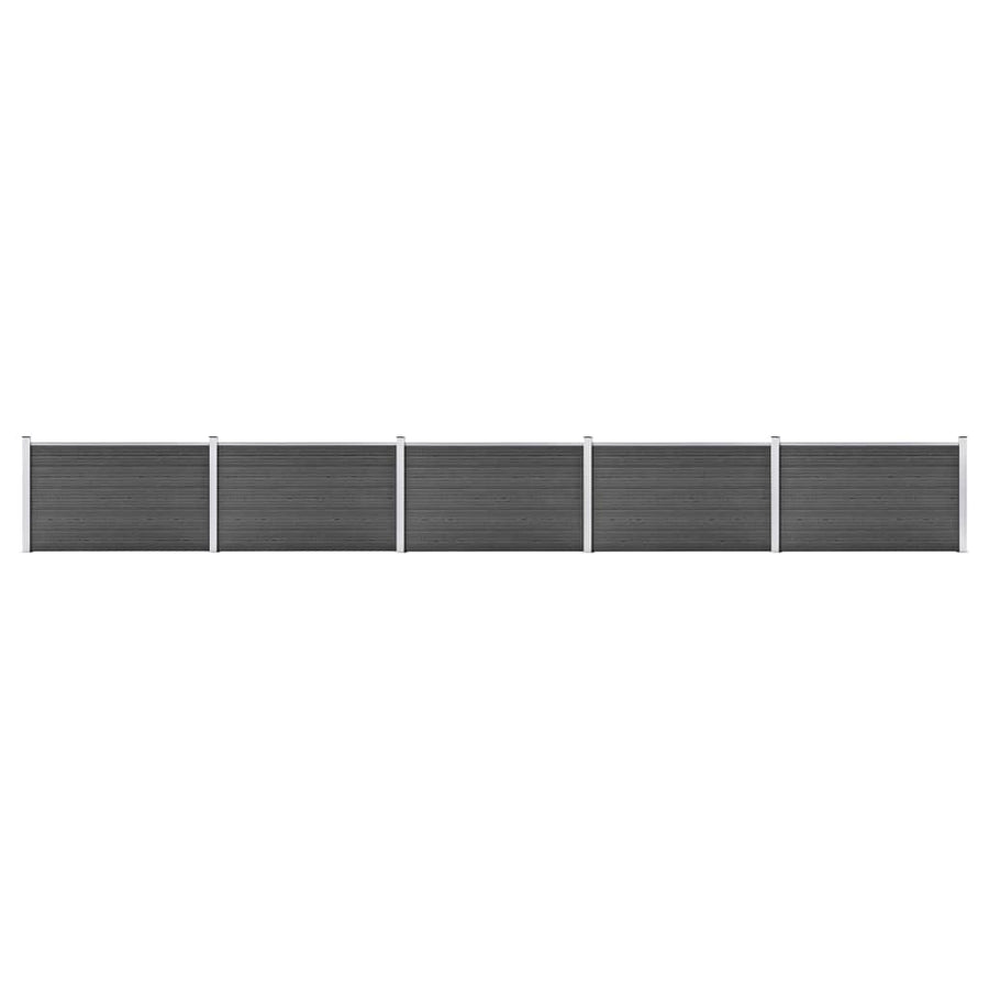 Schuttingpanelenset 872x105 cm HKC zwart Zwart
