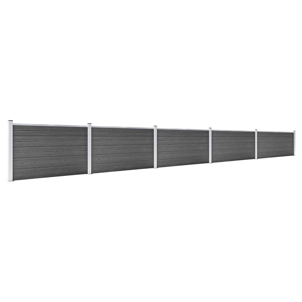 Schuttingpanelenset 872x105 cm HKC zwart Zwart