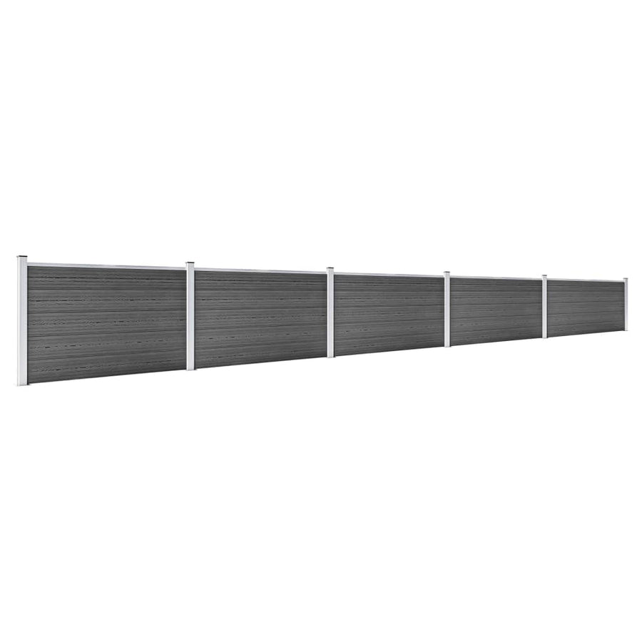 Schuttingpanelenset 872x105 cm HKC zwart Zwart