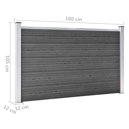 Schuttingpanelenset 872x105 cm HKC zwart Zwart