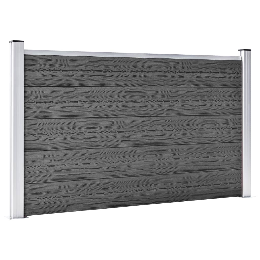 Schuttingpanelenset 872x105 cm HKC zwart Zwart