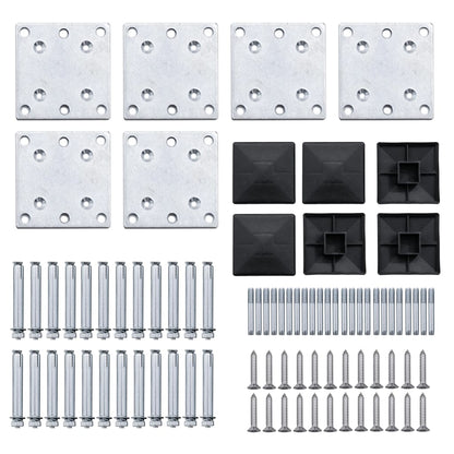 Schuttingpanelenset 872x105 cm HKC zwart Zwart