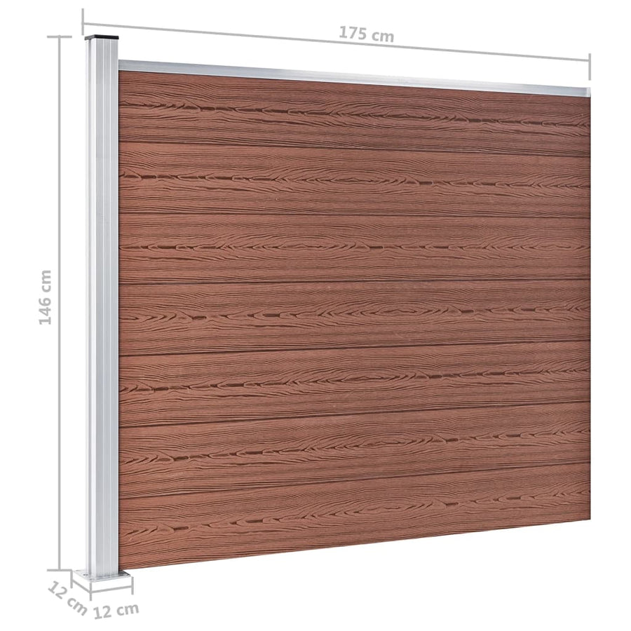 Schuttingpanelenset 699x146 cm HKC bruin 699 x 146 cm Bruin