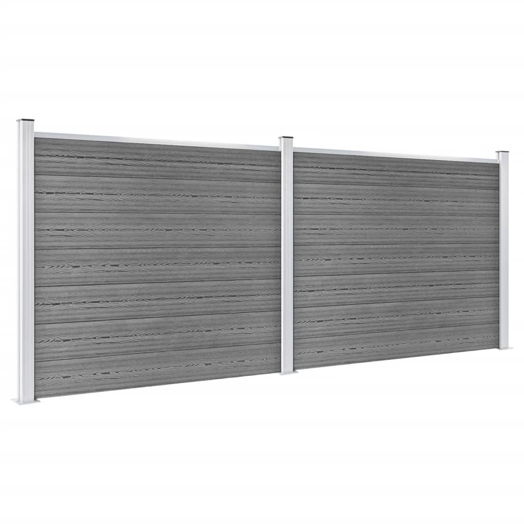 Schuttingpanelenset 353x146 cm HKC grijs 353 x 146 cm Grijs