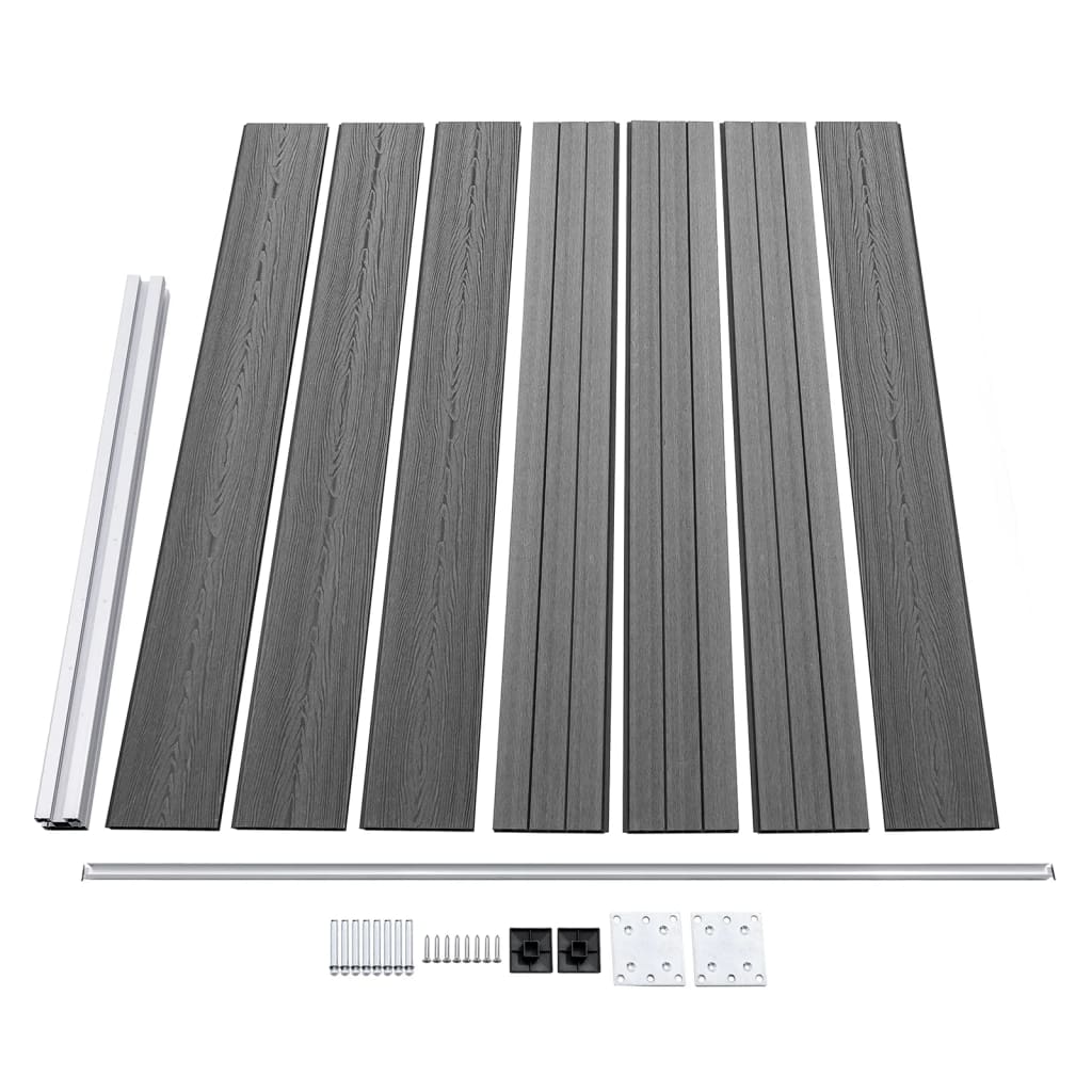 Schuttingpanelenset 353x146 cm HKC grijs 353 x 146 cm Grijs