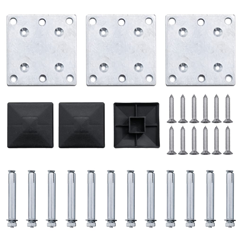 Schuttingpanelenset 353x146 cm HKC grijs 353 x 146 cm Grijs
