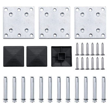Schuttingpanelenset 353x146 cm HKC grijs 353 x 146 cm Grijs