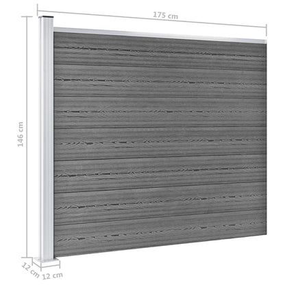 Schuttingpanelenset 526x146 cm HKC grijs 526 x 146 cm Grijs