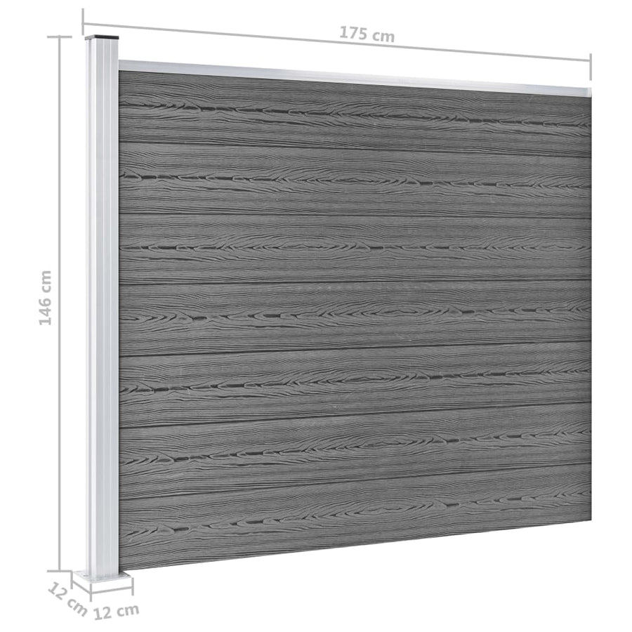 Schuttingpanelenset 526x146 cm HKC grijs 526 x 146 cm Grijs
