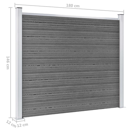 Schuttingpanelenset 526x146 cm HKC grijs 526 x 146 cm Grijs