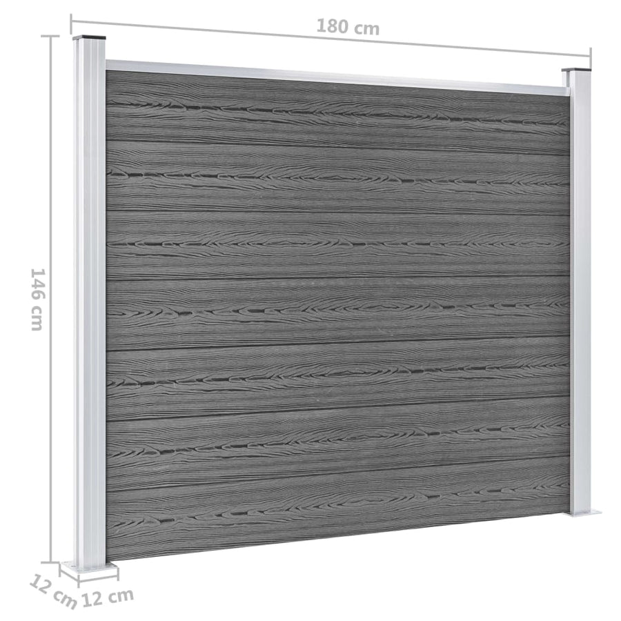 Schuttingpanelenset 526x146 cm HKC grijs 526 x 146 cm Grijs
