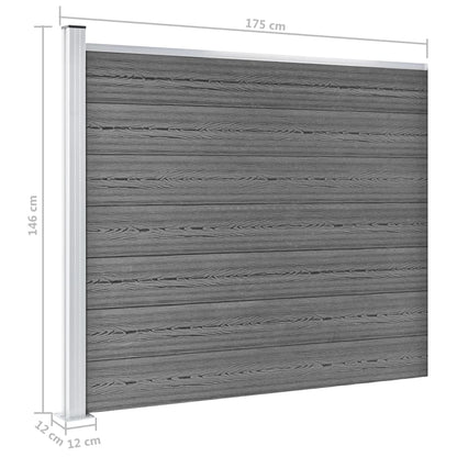 Schuttingpanelenset 699x146 cm HKC grijs 699 x 146 cm Grijs