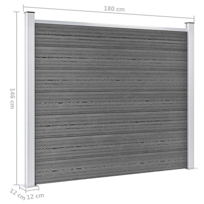 Schuttingpanelenset 699x146 cm HKC grijs 699 x 146 cm Grijs