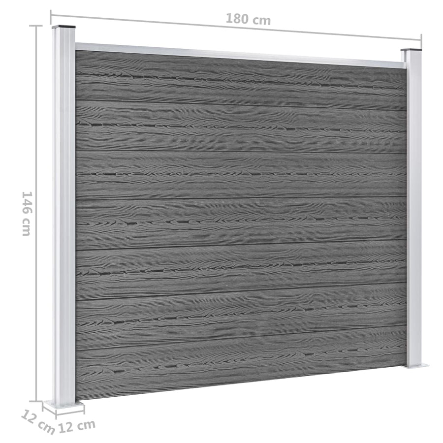 Schuttingpanelenset 699x146 cm HKC grijs 699 x 146 cm Grijs