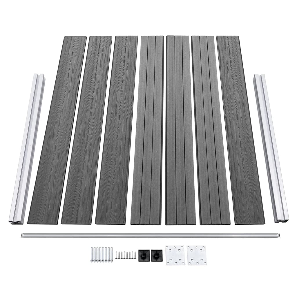 Schuttingpanelenset 699x146 cm HKC grijs 699 x 146 cm Grijs