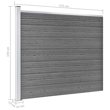 Schuttingpanelenset 872x146 cm HKC grijs 872 x 146 cm Grijs