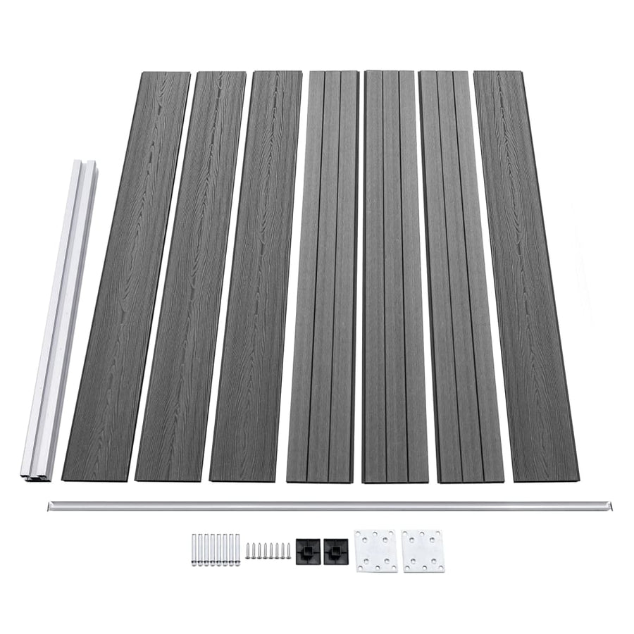 Schuttingpanelenset 872x146 cm HKC grijs 872 x 146 cm Grijs