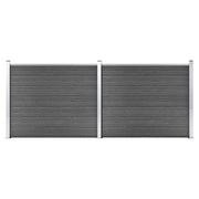Schuttingpanelen set 353x146 cm zwart